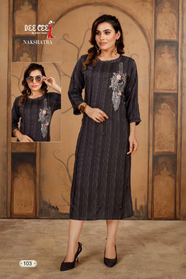 DeeCee Nakshatra Rayon Hand Wrok Designer Kurti collection